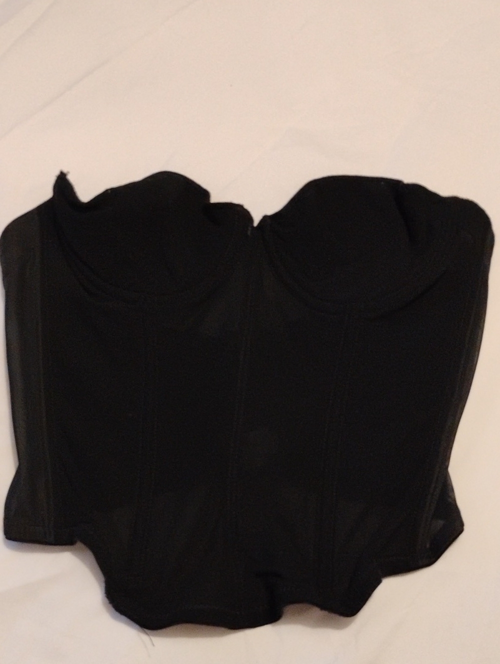 Black Strapless Bustier Corset Top